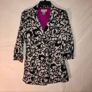 💜 Trixxi Black/White Abstract Pattern Jacket M